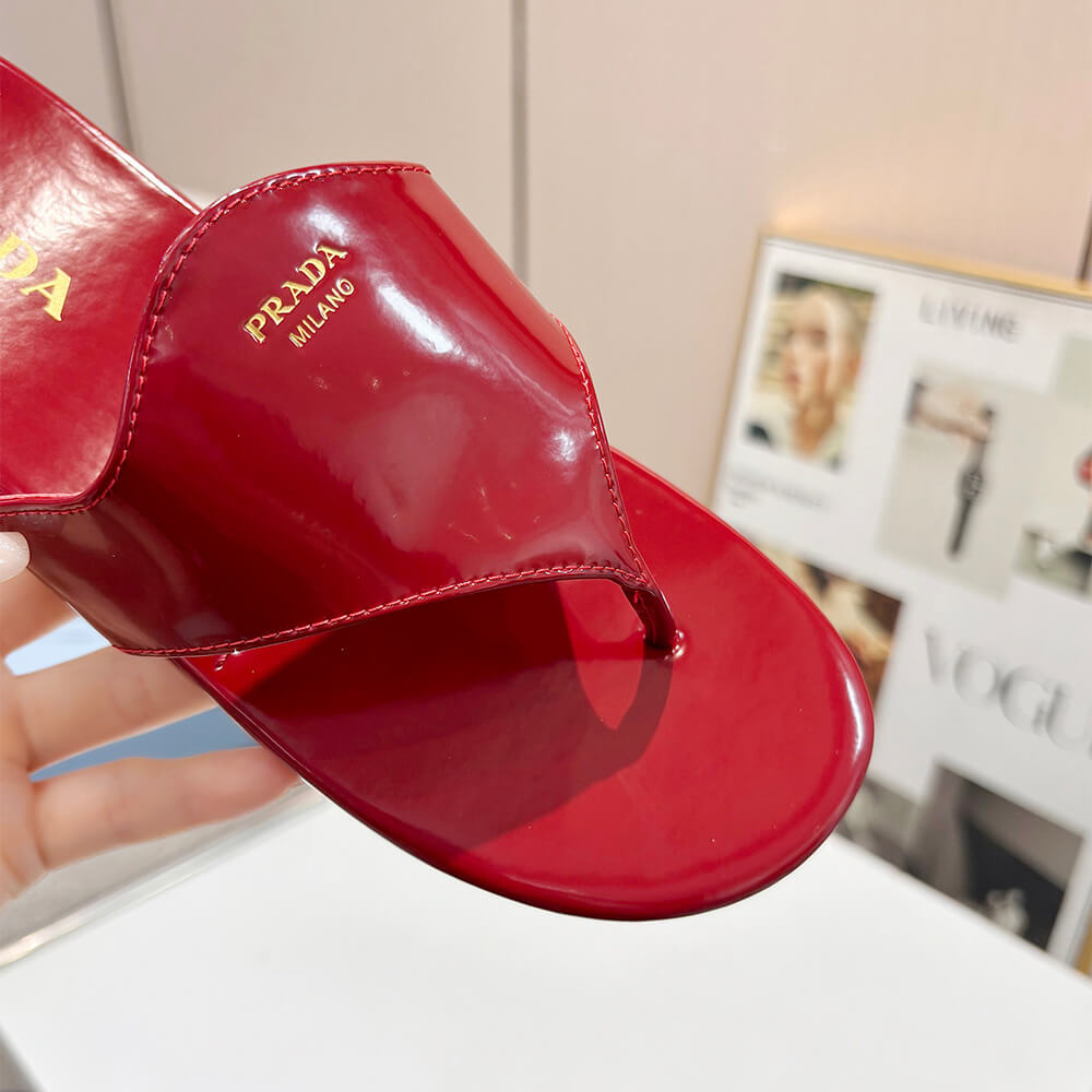 Prada Brushed leather thong sandals