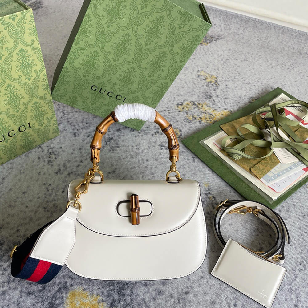 GUCCI BAMBOO 1947 JUMBO GG SMALL TOP HANDLE BAG