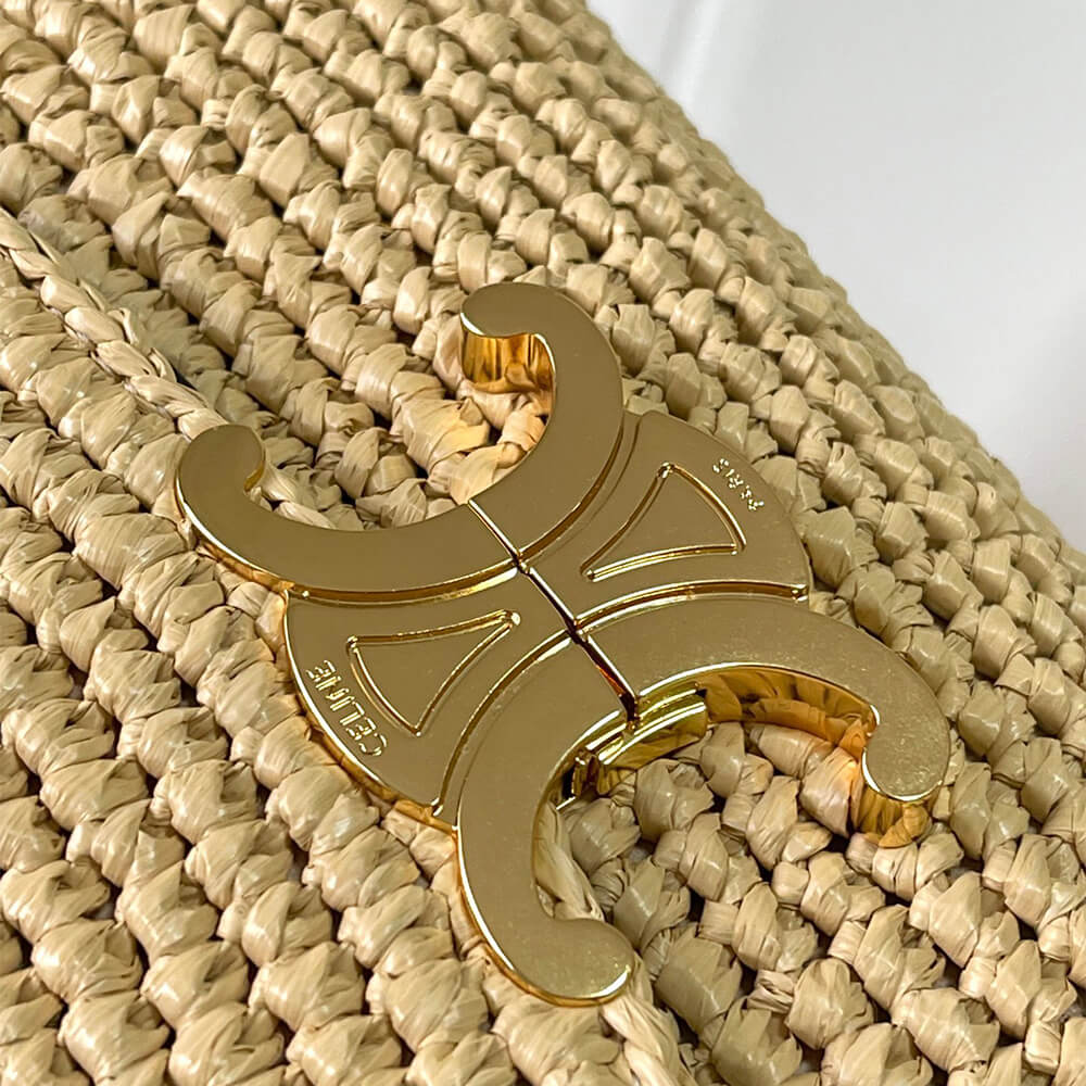 CELINE TEEN NINO BAG IN Raffia and calfskin(HIGH-END GRADE)