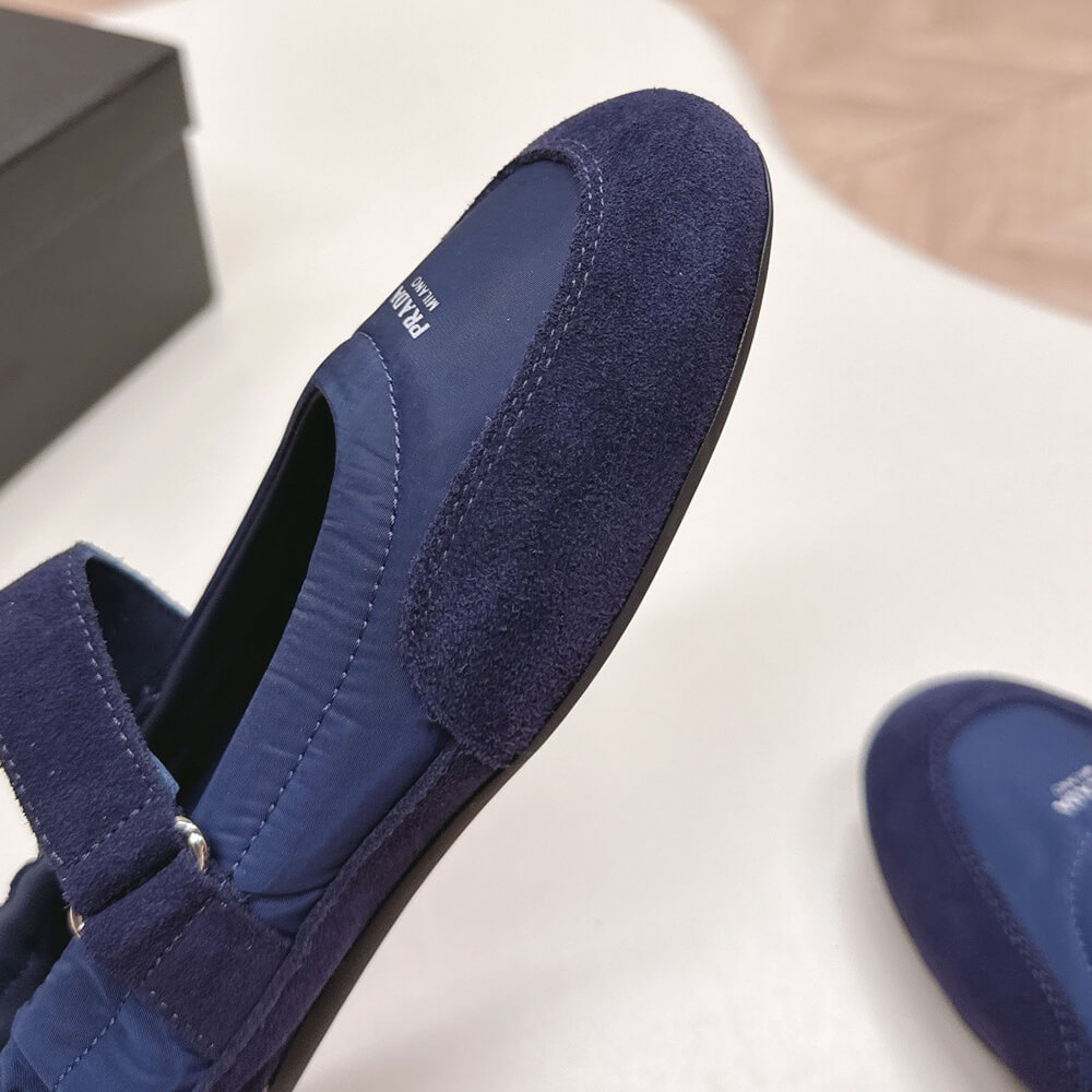 PRADA Re-Nylon and suede ballet flats