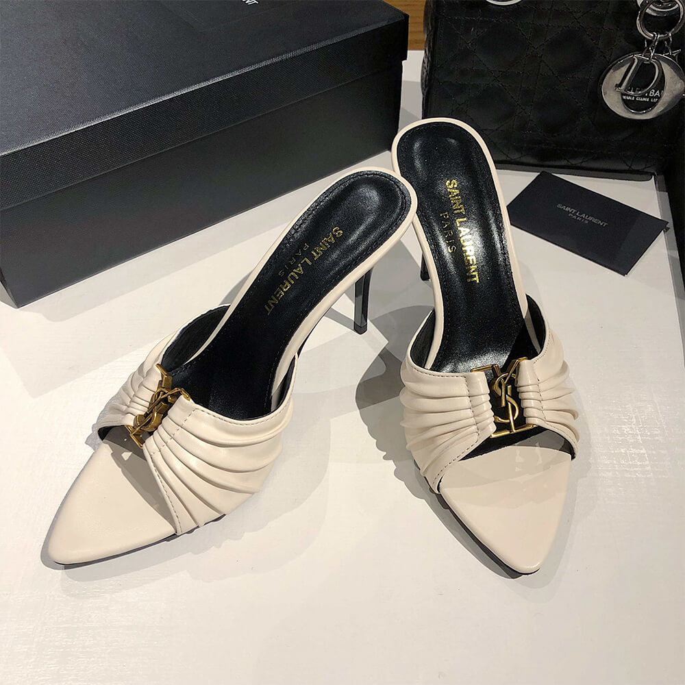 YSL  BABYLONE MULES IN SMOOTH LEATHER