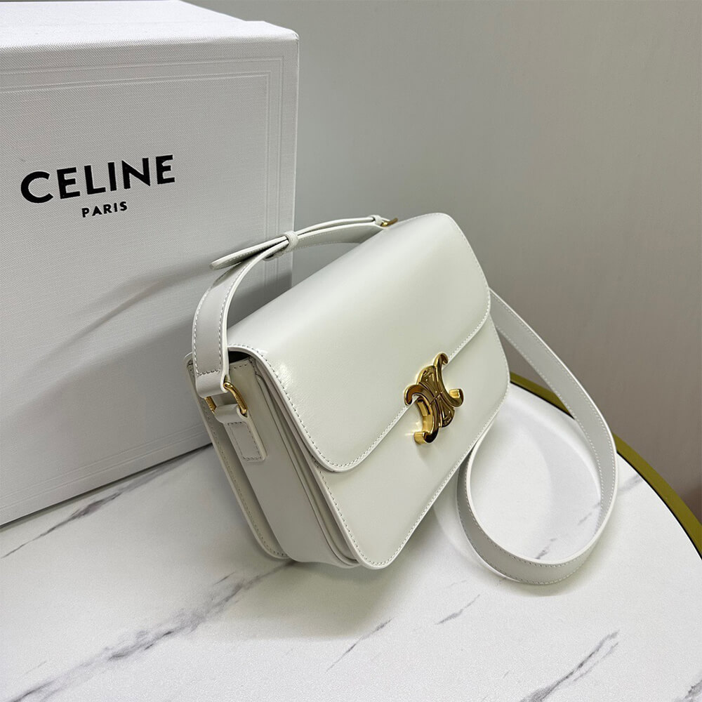CELINE CLASSIQUE TRIOMPHE BAG in shiny calfskin(HIGH-END GRADE)