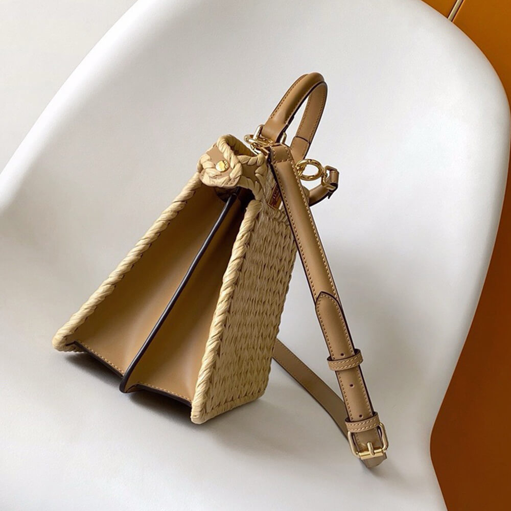 FENDI Peekaboo ISeeU Small Raffia(TAX-FREE GRADE)