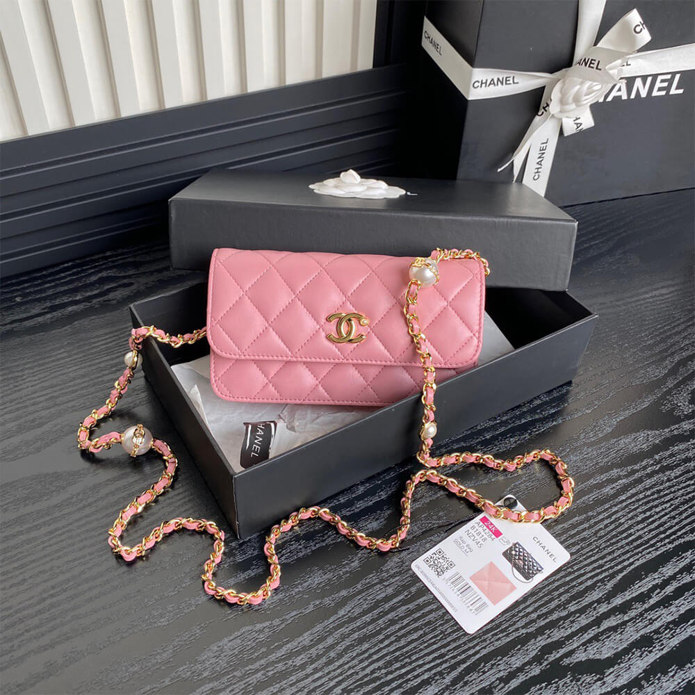 CHANEL Flap Phone Holder with Chain(HIGH-END GRADE)