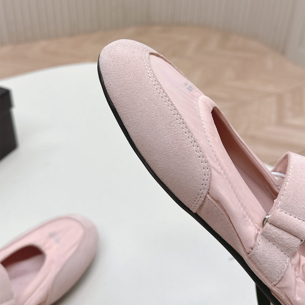 PRADA Re-Nylon and suede ballet flats