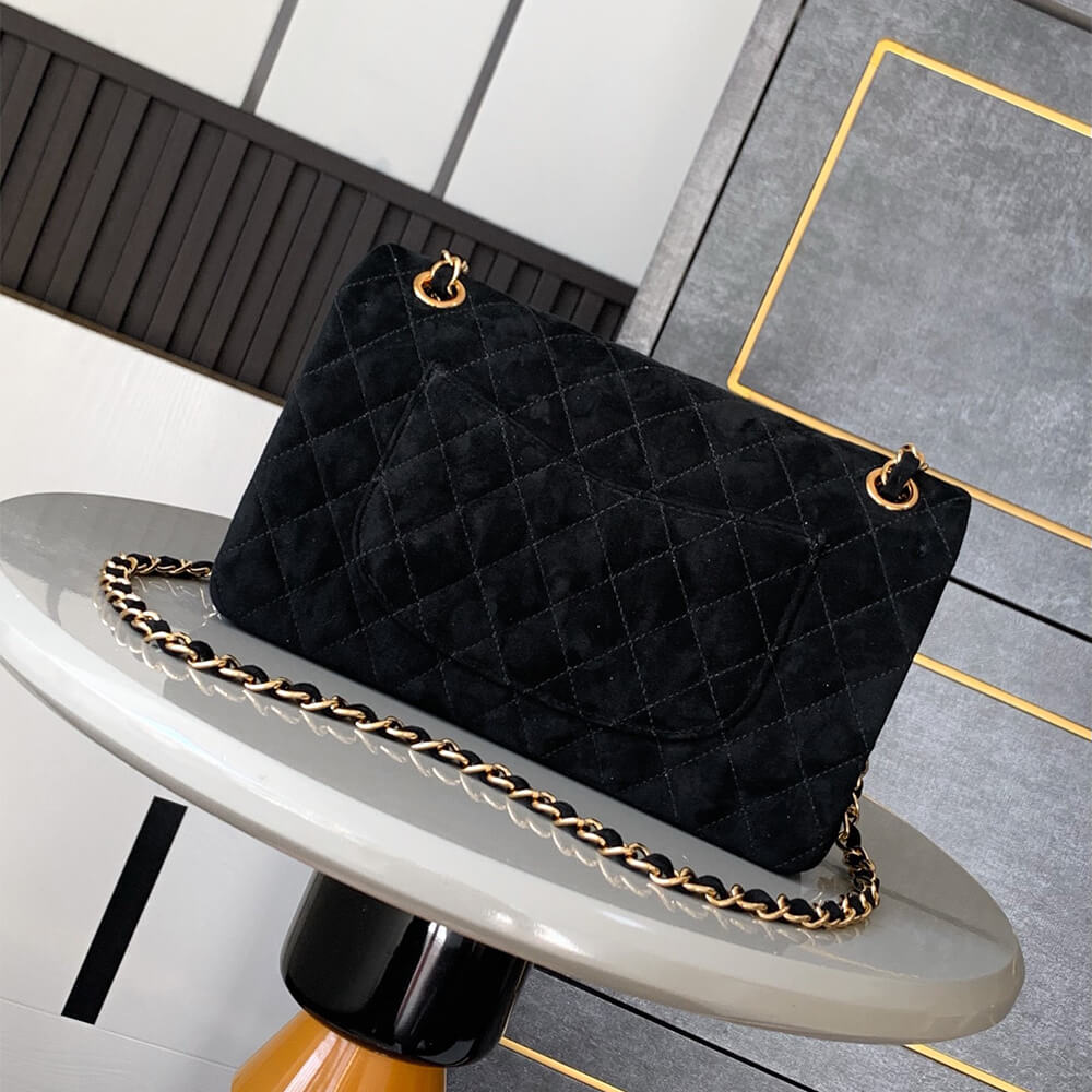 CHANEL Suede Classic Double Flap Handbag(HIGH-END GRADE)