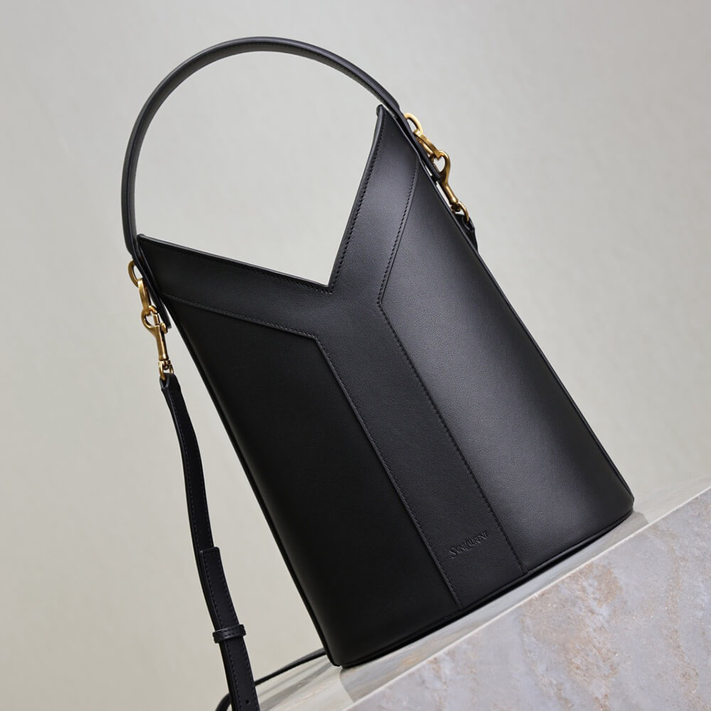YSL Y top-handle bucket in leather(HIGH-END GRADE)