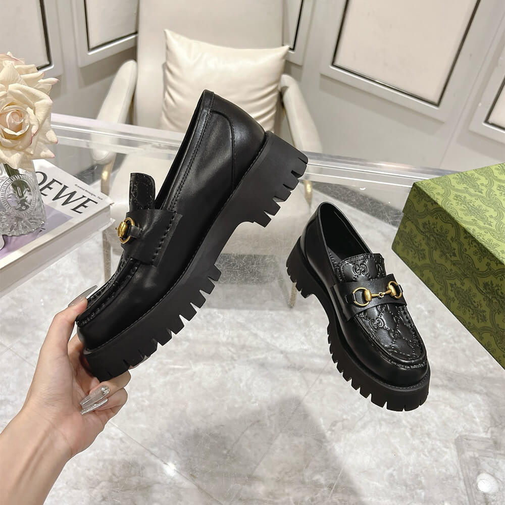 Gucci Women s Horsebit loafer with lug sole