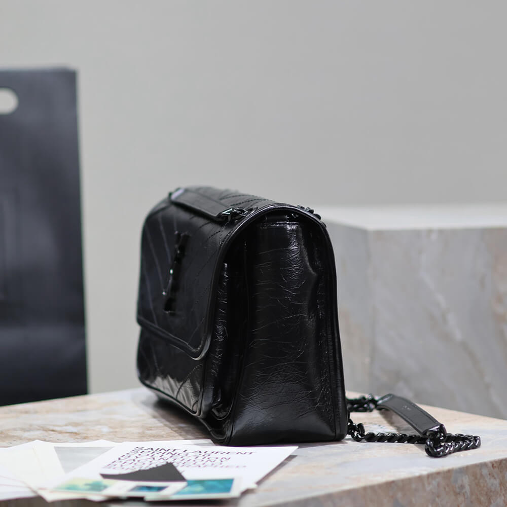 SAINT LAURENT NIKI MEDIUM IN CRINKLED VINTAGE LEATHER(HIGH-END GRADE)