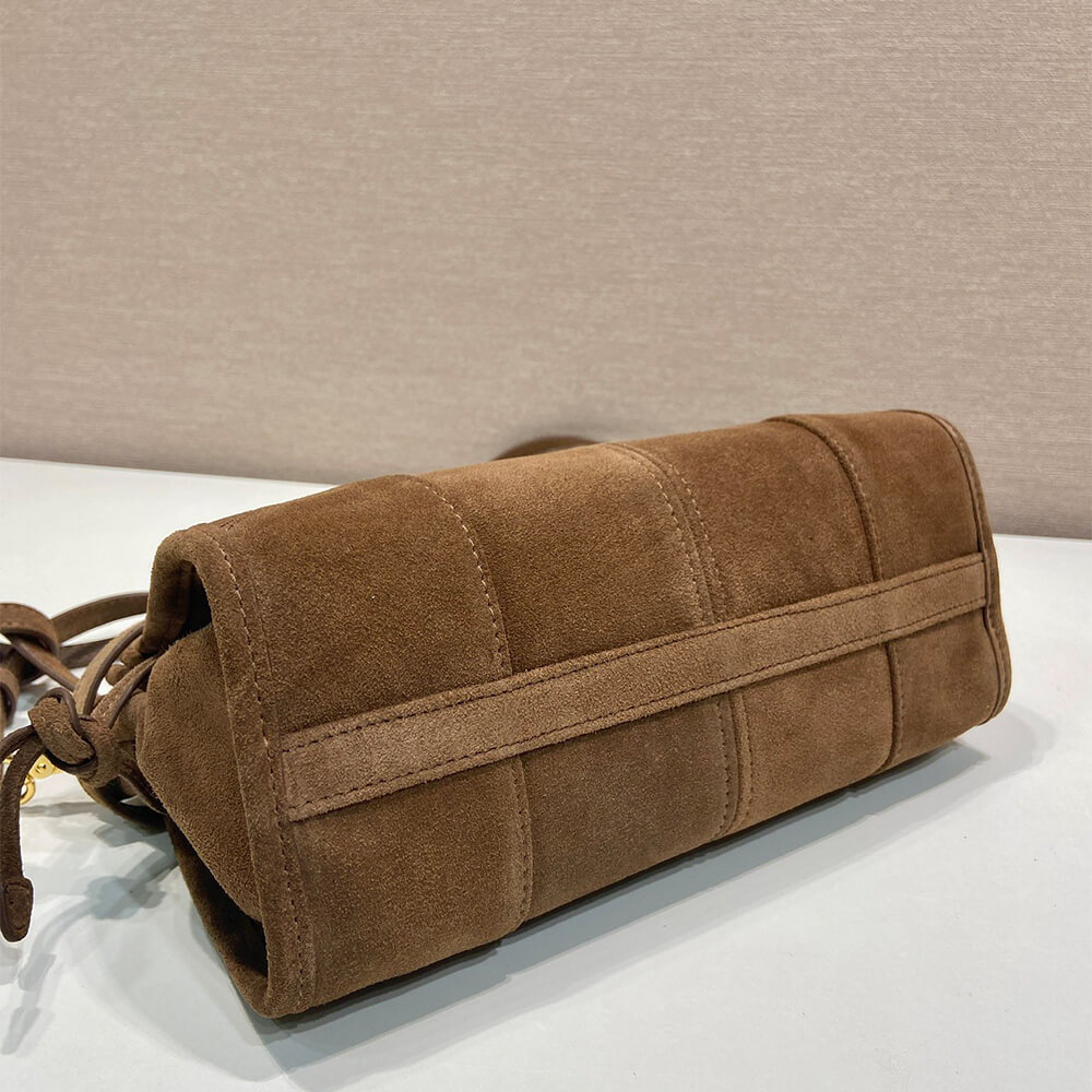 Prada Small Prada Bonnie suede shoulder bag(HIGH-END GRADE)