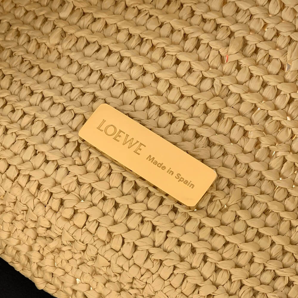 Loewe Medium Ola bag in raffia and calfskin(HIGH-END GRADE)