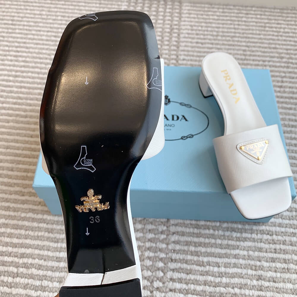 Prada Saffiano patent leather sandals