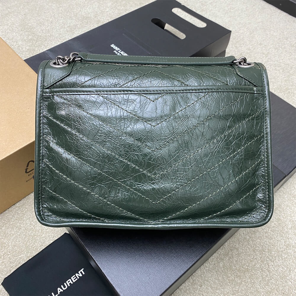 YSL NIKI MEDIUM IN CRINKLED VINTAGE LEATHER(HIGH-END GRADE)