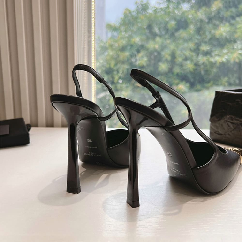 YSL Jeanne Slingback Pumps in Smooth Leather