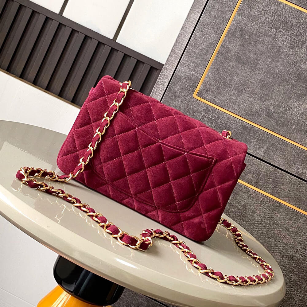 CHANEL SUEDE MINI FLAP BAG(HIGH-END GRADE)