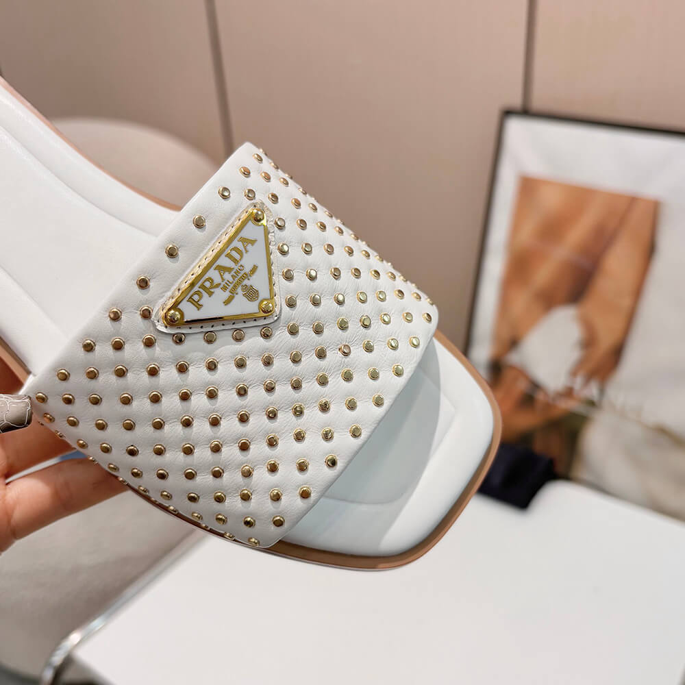 Prada Nappa leather slides with studs