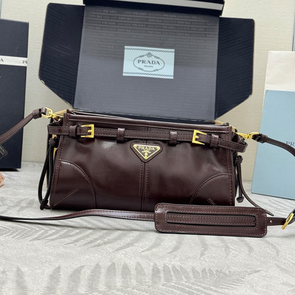 Prada Bonnie small leather shoulder bag(HIGH-END GRADE)